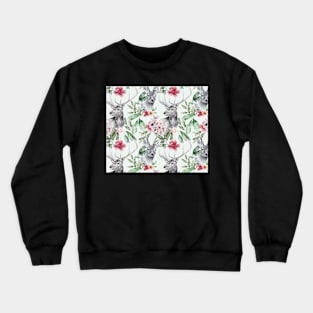 Deer  flower pattern Crewneck Sweatshirt